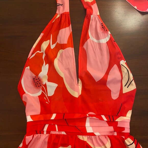 Boho Bright Summer Floral Print Midi Dress - Picture 2 of 5